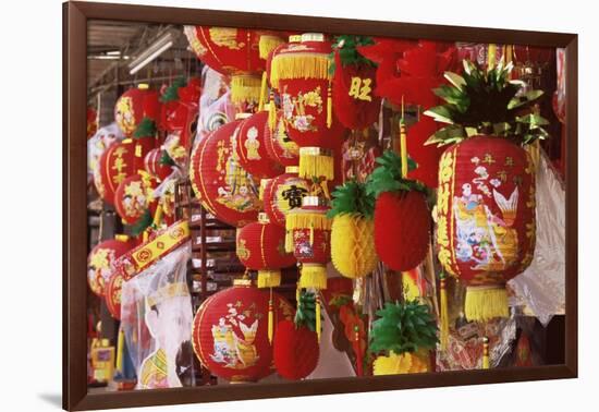 Red and Yellow Lanterns for Sale at Chinese Lantern Shop in Georgetown, Penang, Malaysia-Charcrit Boonsom-Framed Photographic Print