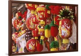 Red and Yellow Lanterns for Sale at Chinese Lantern Shop in Georgetown, Penang, Malaysia-Charcrit Boonsom-Framed Photographic Print