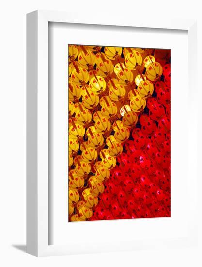 Red and Yellow Lanterns Hanging in Kek Lok Si Temple, Penang, Malaysia-Tan Yoke Liang-Framed Photographic Print