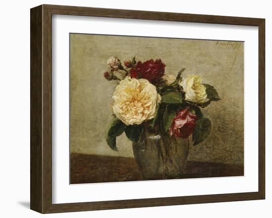 Red and Yellow Roses, 1879-Henri Fantin-Latour-Framed Giclee Print
