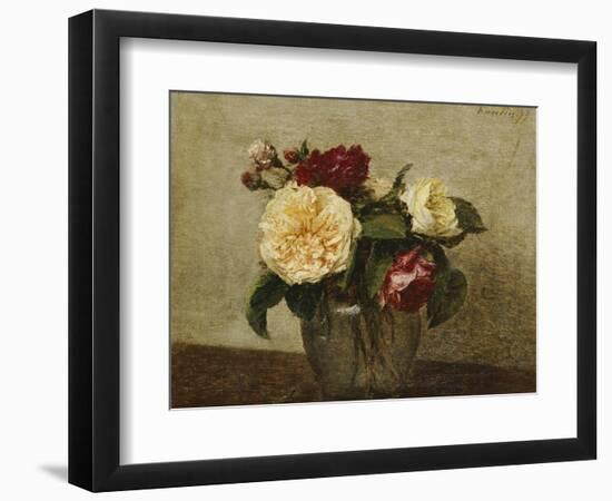 Red and Yellow Roses, 1879-Henri Fantin-Latour-Framed Premium Giclee Print