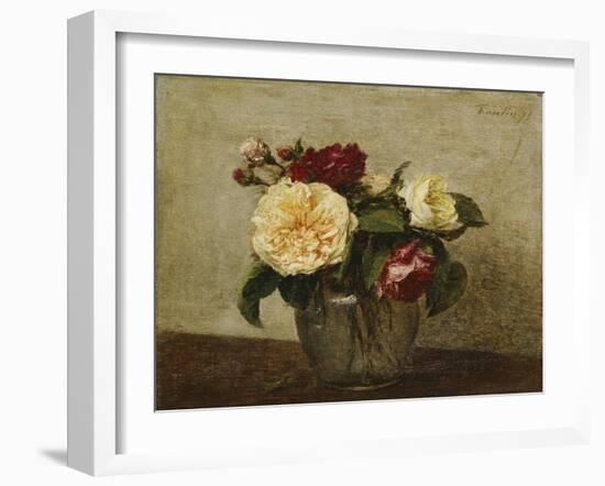 Red and Yellow Roses, 1879-Ignace Henri Jean Fantin-Latour-Framed Giclee Print