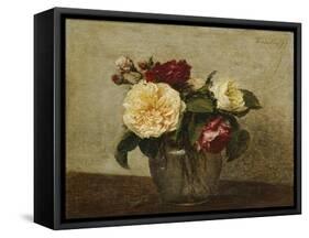 Red and Yellow Roses, 1879-Ignace Henri Jean Fantin-Latour-Framed Stretched Canvas
