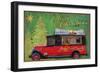 Red Antique Christmas Car-Cora Niele-Framed Premium Giclee Print