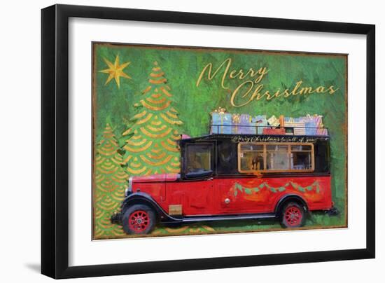 Red Antique Christmas Car-Cora Niele-Framed Giclee Print