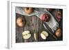 Red Apples and Apple Halves on a Wooden Table Horizontal-Denis Karpenkov-Framed Photographic Print