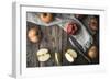 Red Apples and Apple Halves on a Wooden Table Horizontal-Denis Karpenkov-Framed Photographic Print