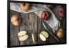 Red Apples and Apple Halves on a Wooden Table Horizontal-Denis Karpenkov-Framed Premium Photographic Print