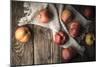 Red Apples and Towel on the Old Boards Horizontal-Denis Karpenkov-Mounted Photographic Print