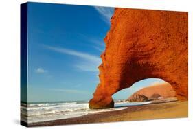 Red Archs on Atlantic Ocean Coast. Marocco-SJ Travel Photo and Video-Stretched Canvas