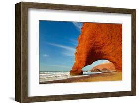 Red Archs on Atlantic Ocean Coast. Marocco-SJ Travel Photo and Video-Framed Photographic Print