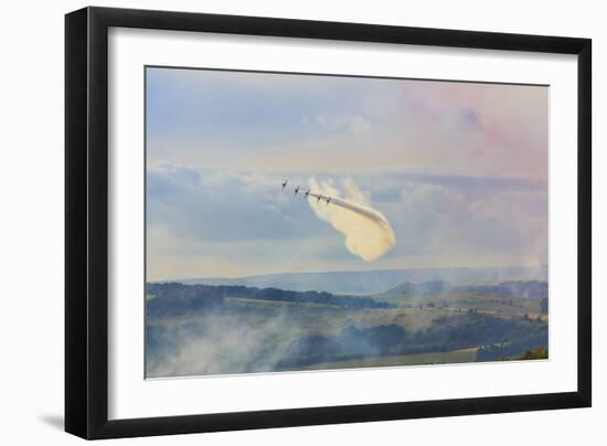 Red Arrows, Royal Air Force aerobatic display team, Peak District Nat'l Park, Derbyshire, England-Eleanor Scriven-Framed Photographic Print