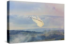 Red Arrows, Royal Air Force aerobatic display team, Peak District Nat'l Park, Derbyshire, England-Eleanor Scriven-Stretched Canvas