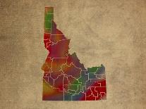 NC Colorful Counties-Red Atlas Designs-Giclee Print