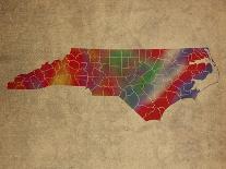 NC Colorful Counties-Red Atlas Designs-Giclee Print