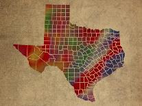 TX Colorful Counties-Red Atlas Designs-Giclee Print