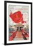 Red Banner Railyard-null-Framed Art Print