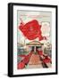 Red Banner Railyard-null-Framed Art Print