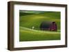 Red Barn and Manicured Fields in Moscow, Latah County, Idaho, USA-Michel Hersen-Framed Photographic Print