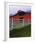 Red Barn and White Fence on Farm, Scott County, Virginia, USA-Jaynes Gallery-Framed Premium Photographic Print