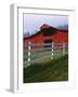 Red Barn and White Fence on Farm, Scott County, Virginia, USA-Jaynes Gallery-Framed Photographic Print