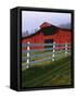 Red Barn and White Fence on Farm, Scott County, Virginia, USA-Jaynes Gallery-Framed Stretched Canvas