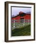 Red Barn and White Fence on Farm, Scott County, Virginia, USA-Jaynes Gallery-Framed Photographic Print