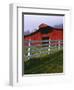 Red Barn and White Fence on Farm, Scott County, Virginia, USA-Jaynes Gallery-Framed Photographic Print