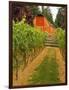 Red Barn at a Winery and Vineyard on Whidbey Island, Washington, USA-Richard Duval-Framed Photographic Print