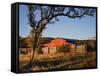 Red Barn at Sunrise on the Block Creek Natural Area, Kendall Co., Texas, Usa-Larry Ditto-Framed Stretched Canvas