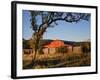 Red Barn at Sunrise on the Block Creek Natural Area, Kendall Co., Texas, Usa-Larry Ditto-Framed Photographic Print