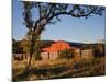 Red Barn at Sunrise on the Block Creek Natural Area, Kendall Co., Texas, Usa-Larry Ditto-Mounted Photographic Print