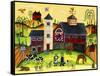 Red Barn Farmyard Folk Art-Cheryl Bartley-Framed Stretched Canvas