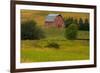 Red Barn, Hay Bales, Albion, Palouse Area, Washington, USA-Michel Hersen-Framed Photographic Print