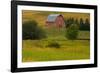 Red Barn, Hay Bales, Albion, Palouse Area, Washington, USA-Michel Hersen-Framed Photographic Print