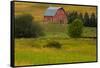 Red Barn, Hay Bales, Albion, Palouse Area, Washington, USA-Michel Hersen-Framed Stretched Canvas