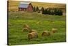 Red Barn, Hay Bales, Albion, Palouse Area, Washington, USA-Michel Hersen-Stretched Canvas