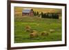 Red Barn, Hay Bales, Albion, Palouse Area, Washington, USA-Michel Hersen-Framed Photographic Print