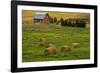 Red Barn, Hay Bales, Albion, Palouse Area, Washington, USA-Michel Hersen-Framed Photographic Print