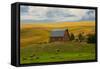 Red Barn, Hay Bales, Albion, Palouse Area, Washington, USA-Michel Hersen-Framed Stretched Canvas