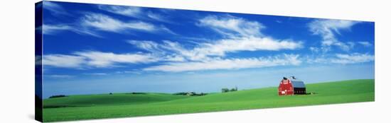 Red Barn in Field, Washington State, USA-null-Stretched Canvas