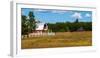 Red barn in meadow, Knowlton, Quebec, Canada-null-Framed Photographic Print