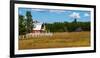 Red barn in meadow, Knowlton, Quebec, Canada-null-Framed Photographic Print