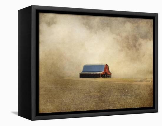 Red Barn in Missouri-Jai Johnson-Framed Stretched Canvas