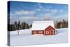 Red Barn In Snow-Michael Blanchette Photography-Stretched Canvas