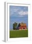 Red Barn in Spring Wheat Field, Washington, USA-Terry Eggers-Framed Photographic Print