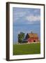 Red Barn in Spring Wheat Field, Washington, USA-Terry Eggers-Framed Photographic Print