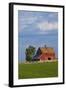 Red Barn in Spring Wheat Field, Washington, USA-Terry Eggers-Framed Photographic Print