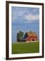 Red Barn in Spring Wheat Field, Washington, USA-Terry Eggers-Framed Photographic Print