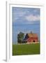 Red Barn in Spring Wheat Field, Washington, USA-Terry Eggers-Framed Photographic Print